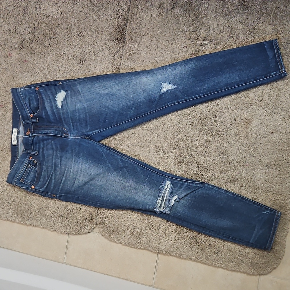 Madewell High Riser Skinny Jeans - Blue Denim - Picture 2 of 11